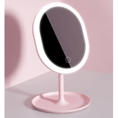 SOGA 2X 20cm Pink Rechargeable LED Light Makeup Mirror Tabletop Vanity Home Decor-Makeup Mirrors-PEROZ Accessories