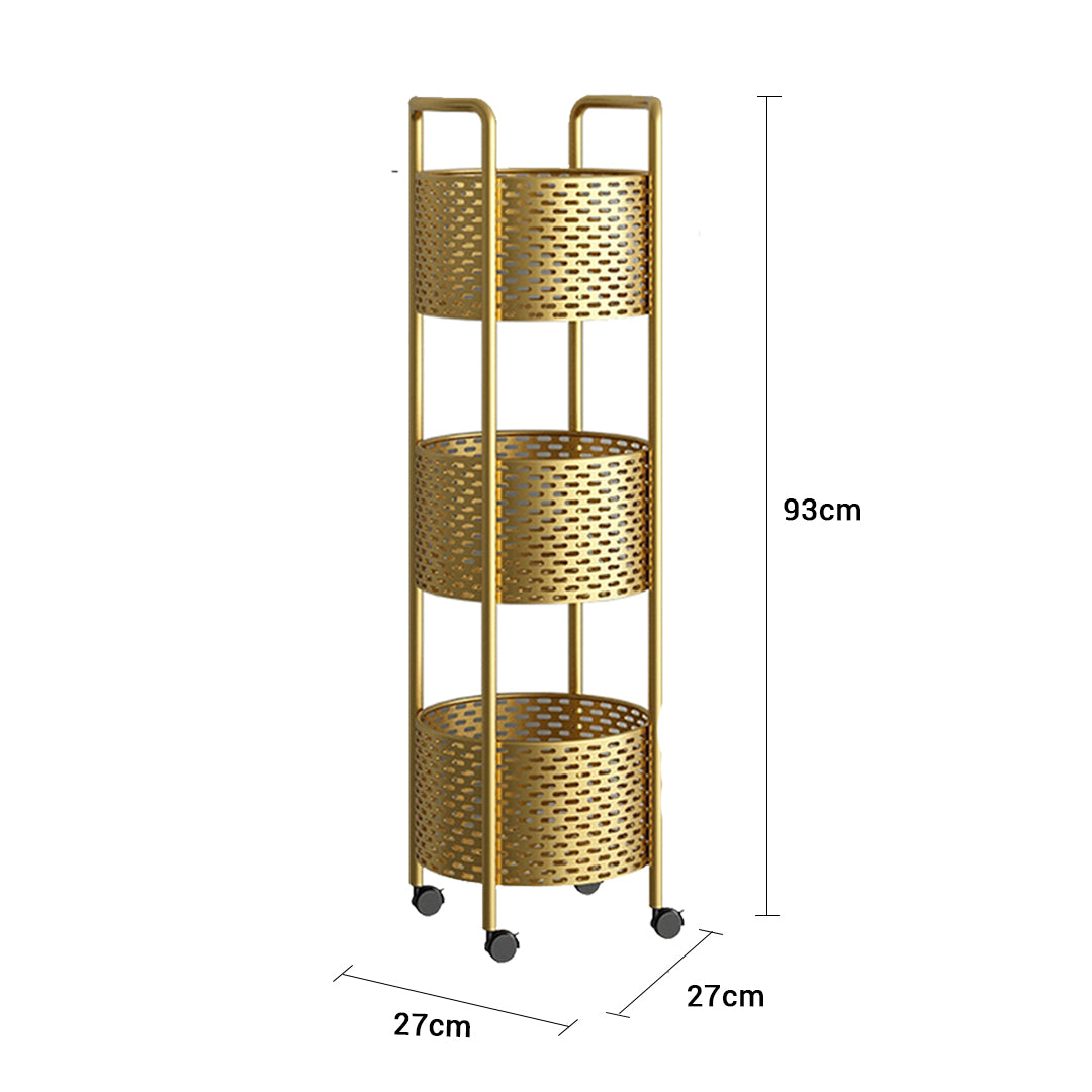 SOGA 2X 3 Tier Bathroom Shelf Multifunctional Storage Display Rack Organiser with wheels-Bathroom Storage-PEROZ Accessories