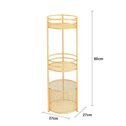 SOGA 3 Tier Bathroom Freestanding Storage Shelf Multifunctional Display Rack Organiser with Basket-Bathroom Storage-PEROZ Accessories