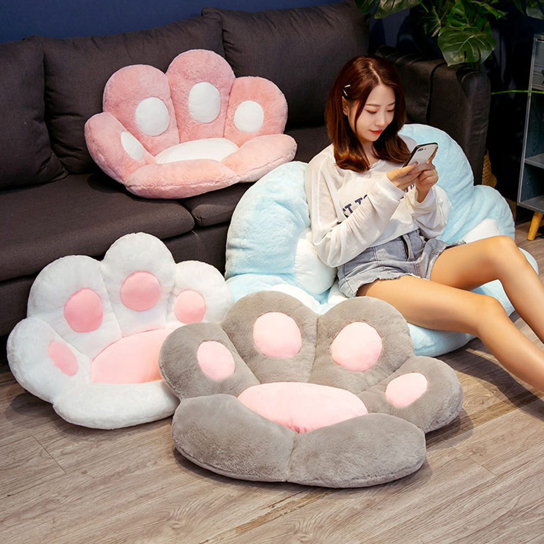 SOGA 2X 70cm Pink Paw Shape Cushion Warm Lazy Sofa Decorative Pillow Backseat Plush Mat Home Decor-Chair &amp; Sofa Cushions-PEROZ Accessories