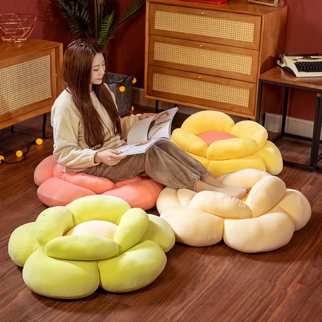 SOGA Green Double Flower Shape Cushion Soft Bedside Floor Plush Pillow Home Decor-Chair &amp; Sofa Cushions-PEROZ Accessories