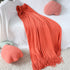 SOGA Orange Acrylic Knitted Throw Blanket Solid Fringed Warm Cozy Woven Cover Couch Bed Sofa Home Decor-Throw Blankets-PEROZ Accessories