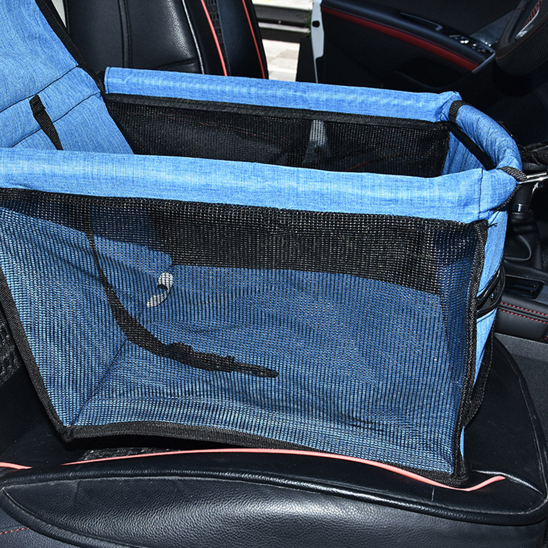 SOGA 2X Waterproof Pet Booster Car Seat Breathable Mesh Safety Travel Portable Dog Carrier Bag - Blue-PEROZ Accessories