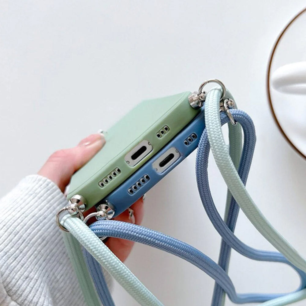 Anymob Huawei Phone Case Mint Green Necklace Lanyard Crossbody Cord Rope Silicone-Mobile Phone Cases-PEROZ Accessories