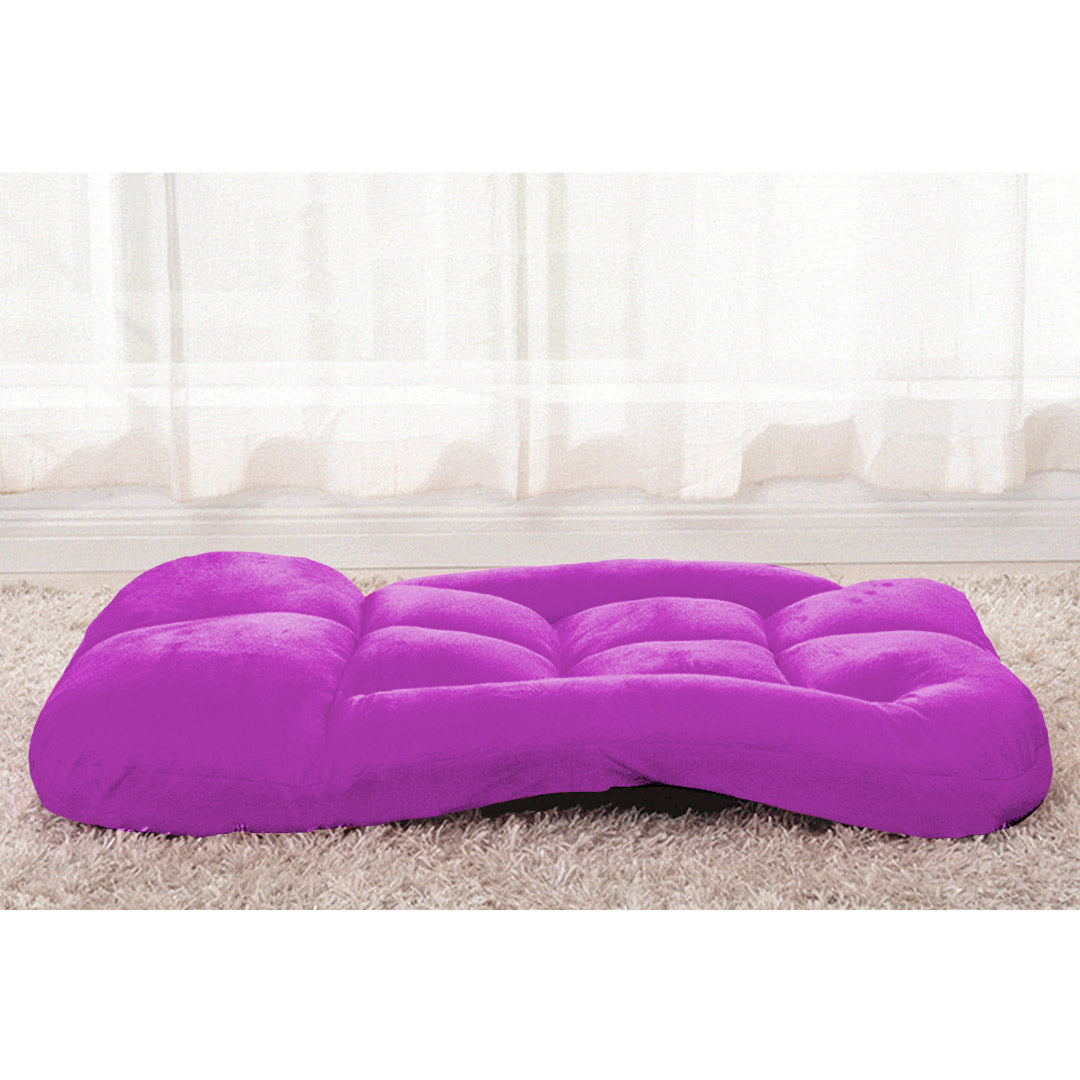 SOGA 2X Foldable Lounge Cushion Adjustable Floor Lazy Recliner Chair with Armrest Purple - Kid-Recliner Chair-PEROZ Accessories