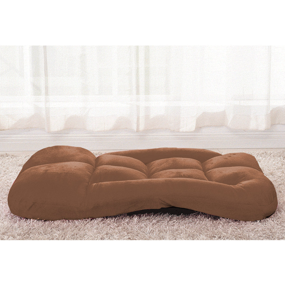 SOGA Foldable Lounge Cushion Adjustable Floor Lazy Recliner Chair with Armrest Coffee - Kid-PEROZ Accessories