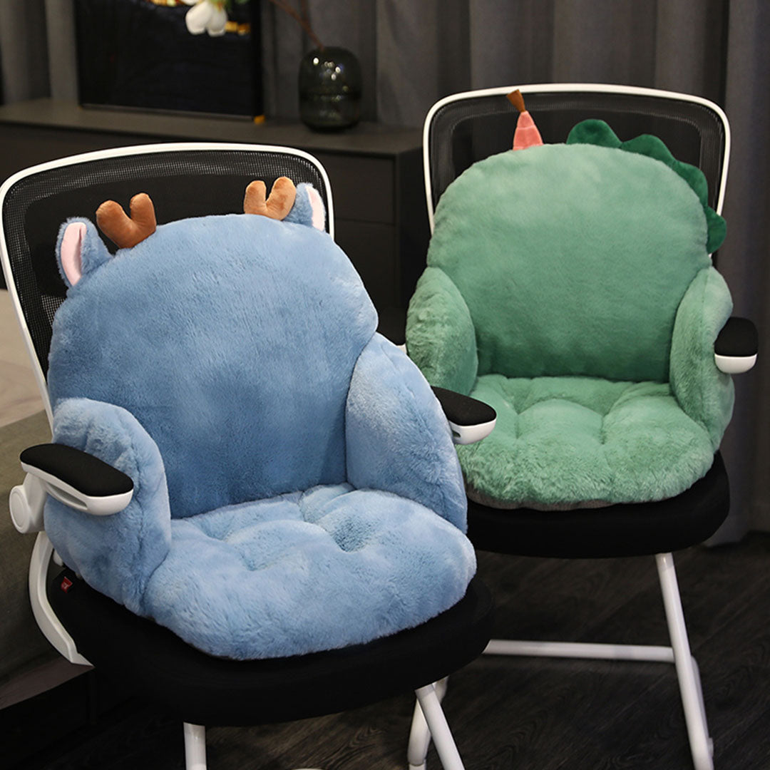 SOGA Blue Deer Shape Cushion Soft Leaning Bedside Pad Sedentary Plushie Pillow Home Decor-Chair &amp; Sofa Cushions-PEROZ Accessories