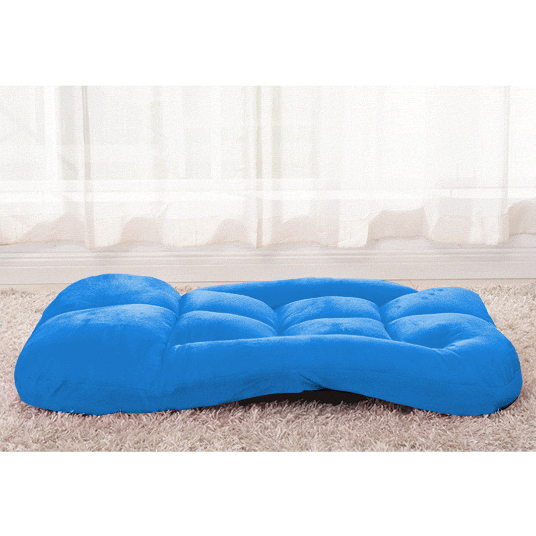 SOGA Foldable Lounge Cushion Adjustable Floor Lazy Recliner Chair with Armrest Blue-Recliner Chair-PEROZ Accessories