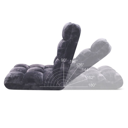 SOGA Floor Recliner Folding Lounge Sofa Futon Couch Folding Chair Cushion Grey-Recliner Chair-PEROZ Accessories