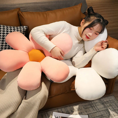 SOGA White Daisy Flower Shape Cushion Soft Leaning Bedside Pad Floor Plush Pillow Home Decor-Chair &amp; Sofa Cushions-PEROZ Accessories