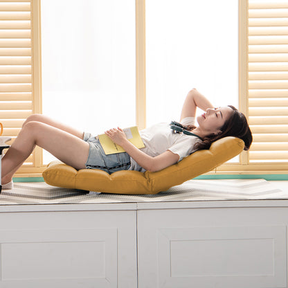 SOGA 4X Yellow Lounge Floor Recliner Adjustable Gaming Sofa Bed Foldable Indoor Outdoor Backrest Seat Home Office Decor-Recliner Chair-PEROZ Accessories