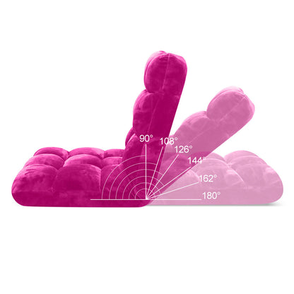 SOGA 2X Floor Recliner Folding Lounge Sofa Futon Couch Folding Chair Cushion Pink-Recliner Chair-PEROZ Accessories