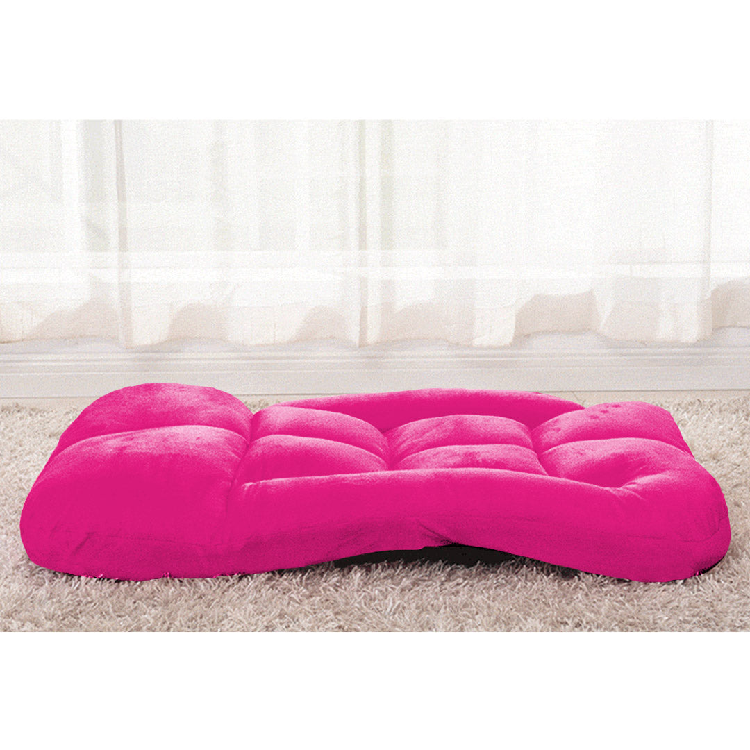 SOGA 2X Foldable Lounge Cushion Adjustable Floor Lazy Recliner Chair with Armrest Pink - Kid-Recliner Chair-PEROZ Accessories