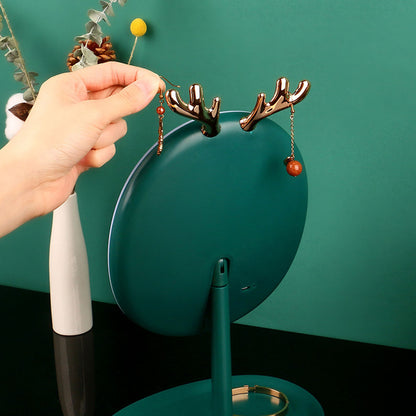 SOGA Green Antler LED Light Makeup Mirror Tabletop Vanity Home Decor-Makeup Mirrors-PEROZ Accessories