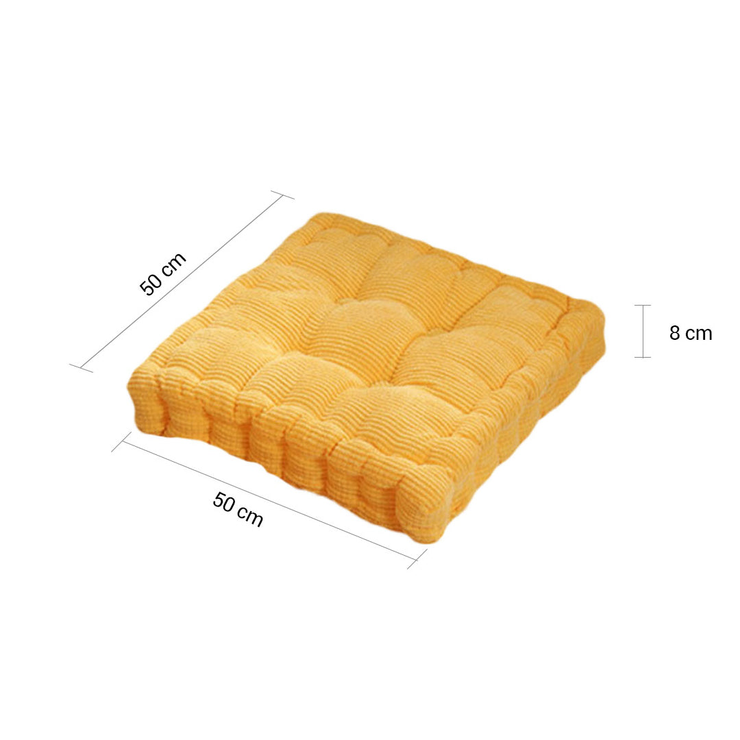 SOGA 4X Yellow Square Cushion Soft Leaning Plush Backrest Throw Seat Pillow Home Office Decor-Chair &amp; Sofa Cushions-PEROZ Accessories