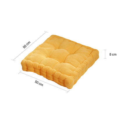 SOGA 4X Yellow Square Cushion Soft Leaning Plush Backrest Throw Seat Pillow Home Office Decor-Chair &amp; Sofa Cushions-PEROZ Accessories