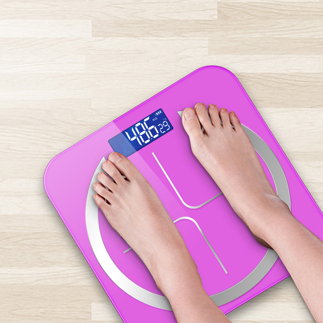 SOGA 2X 180kg Glass LCD Digital Fitness Weight Bathroom Body Electronic Scales Pink-Body Weight Scales-PEROZ Accessories