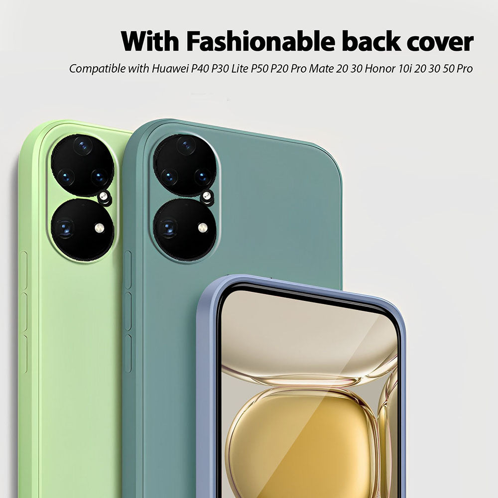 Anymob Huawei Phone Case Beige Full Lens Protection Silicone Soft Cover-Mobile Phone Cases-PEROZ Accessories