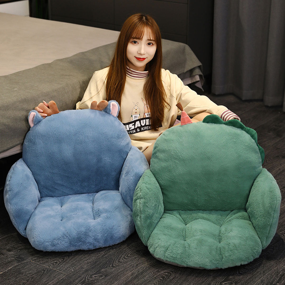 SOGA Blue Deer Shape Cushion Soft Leaning Bedside Pad Sedentary Plushie Pillow Home Decor-Chair &amp; Sofa Cushions-PEROZ Accessories