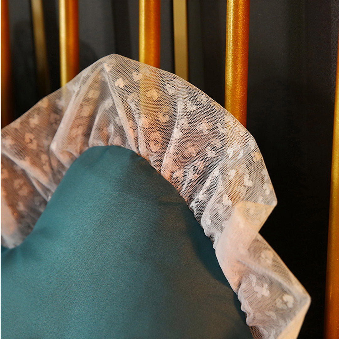 SOGA 2X 180cm Blue Green Princess Bed Pillow Headboard Backrest Bedside Tatami Sofa Cushion with Ruffle Lace Home Decor-Headboard Pillow-PEROZ Accessories