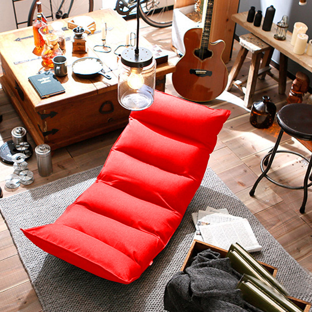 SOGA 4X Foldable Tatami Floor Sofa Bed Meditation Lounge Chair Recliner Lazy Couch Red-Recliner Chair-PEROZ Accessories