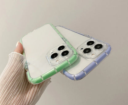 Anymob iPhone Case Violet Transparent Luminous Color Shockproof Soft Silicone Mobile Cover For iPhone13 Pro Max 11 12 Pro Max X XS Max XR-Mobile Phone Cases-PEROZ Accessories