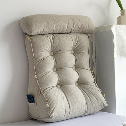 SOGA 60cm White Triangular Wedge Lumbar Pillow Headboard Backrest Sofa Bed Cushion Home Decor-Headboard Pillow-PEROZ Accessories