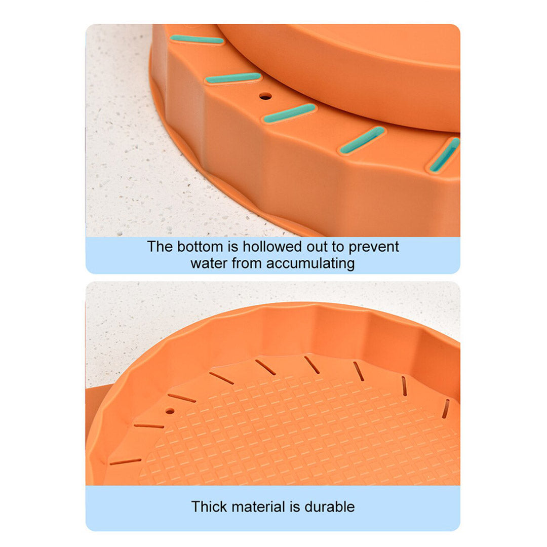 SOGA 2X Orange 360 Degree Wall Mounted Rotating Bathroom Organiser Corner Vanity Rack Toilet Adhesive Storage Shelf-Bathroom Storage-PEROZ Accessories