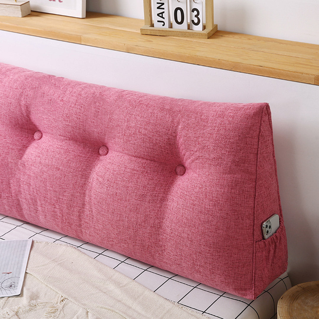 SOGA 100cm Pink Triangular Wedge Bed Pillow Headboard Backrest Bedside Tatami Cushion Home Decor-Headboard Pillow-PEROZ Accessories