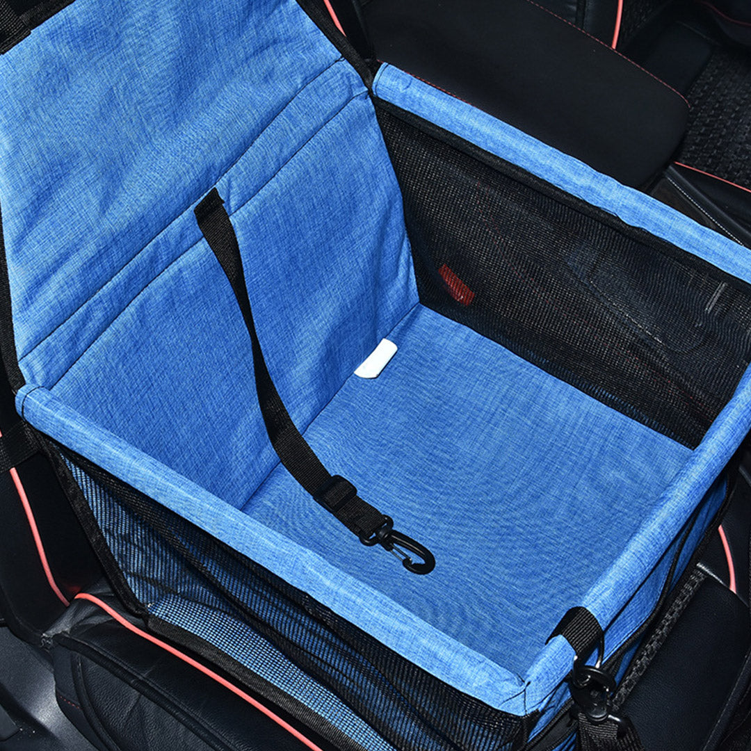 SOGA 2X Waterproof Pet Booster Car Seat Breathable Mesh Safety Travel Portable Dog Carrier Bag - Blue-PEROZ Accessories