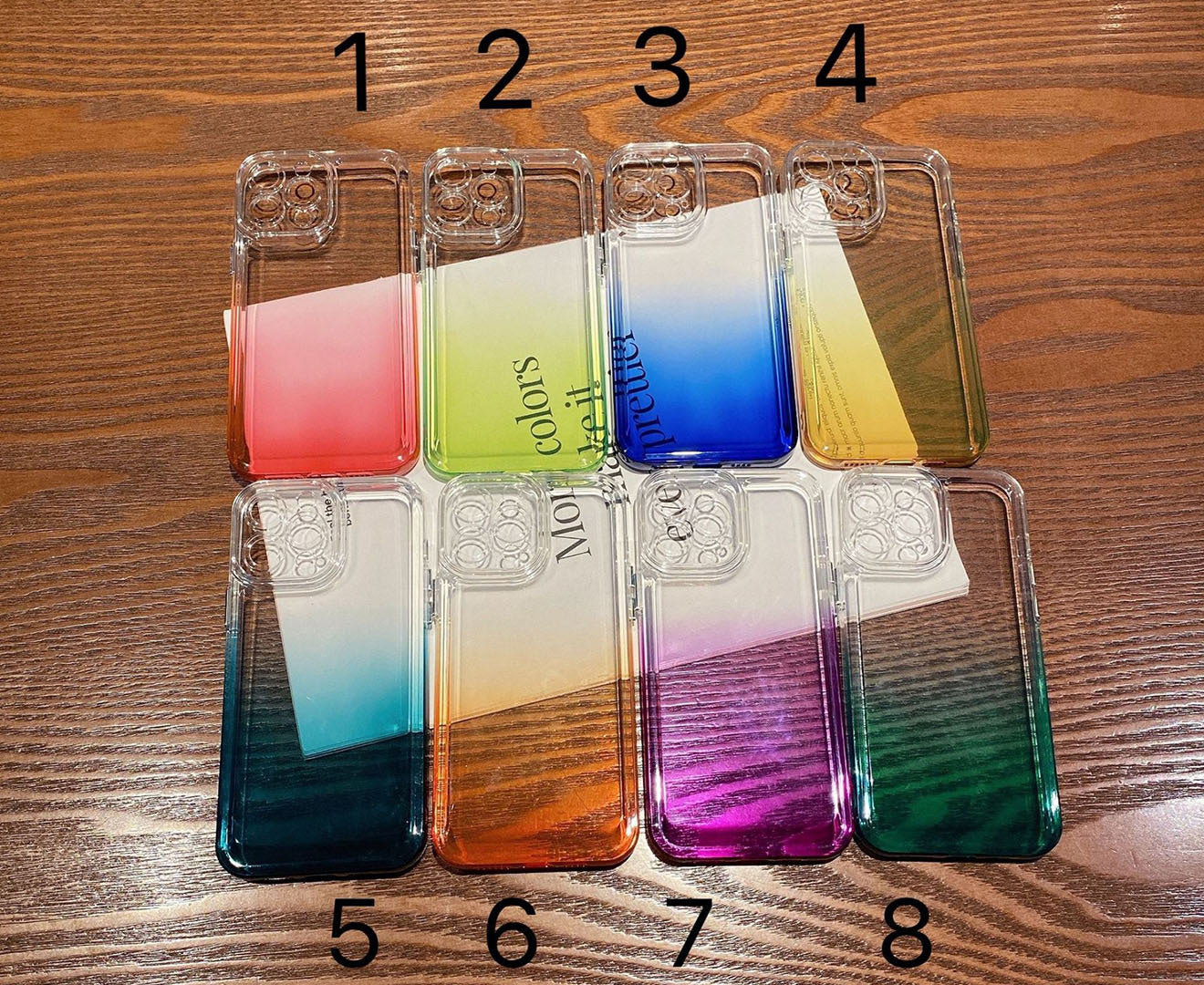 Anymob iPhone Case Neon Blue Gradient Transparent Shockproof Camera Protection Mobile Cover iPhone13 12 11 X XR XS Pro Max-Mobile Phone Cases-PEROZ Accessories