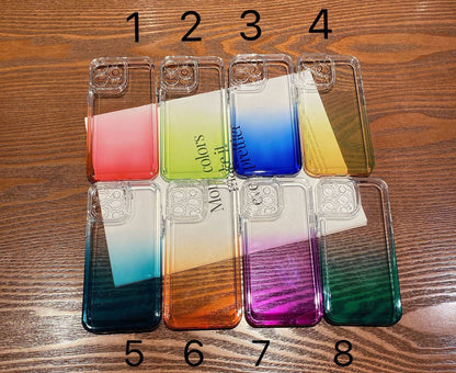 Anymob iPhone Case Neon Blue Gradient Transparent Shockproof Camera Protection Mobile Cover iPhone13 12 11 X XR XS Pro Max-Mobile Phone Cases-PEROZ Accessories