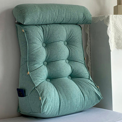 SOGA 45cm Green Triangular Wedge Lumbar Pillow Headboard Backrest Sofa Bed Cushion Home Decor-Headboard Pillow-PEROZ Accessories