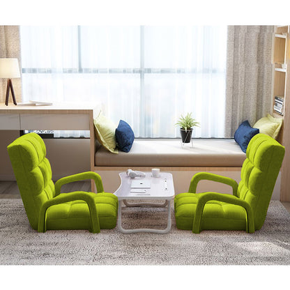 SOGA 2X Foldable Lounge Cushion Adjustable Floor Lazy Recliner Chair with Armrest Yellow Green-Recliner Chair-PEROZ Accessories