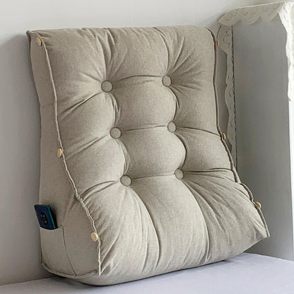 SOGA 60cm White Triangular Wedge Lumbar Pillow Headboard Backrest Sofa Bed Cushion Home Decor-Headboard Pillow-PEROZ Accessories