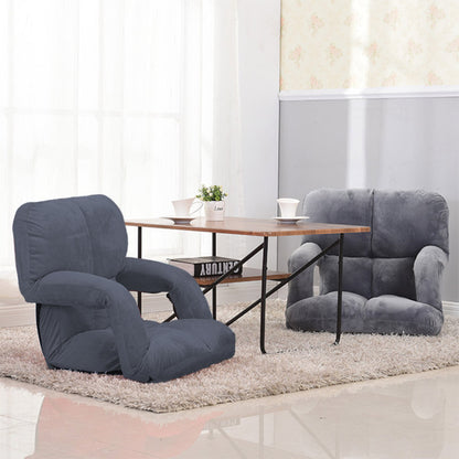 SOGA 4X Foldable Lounge Cushion Adjustable Floor Lazy Recliner Chair with Armrest Grey - Kid-Recliner Chair-PEROZ Accessories