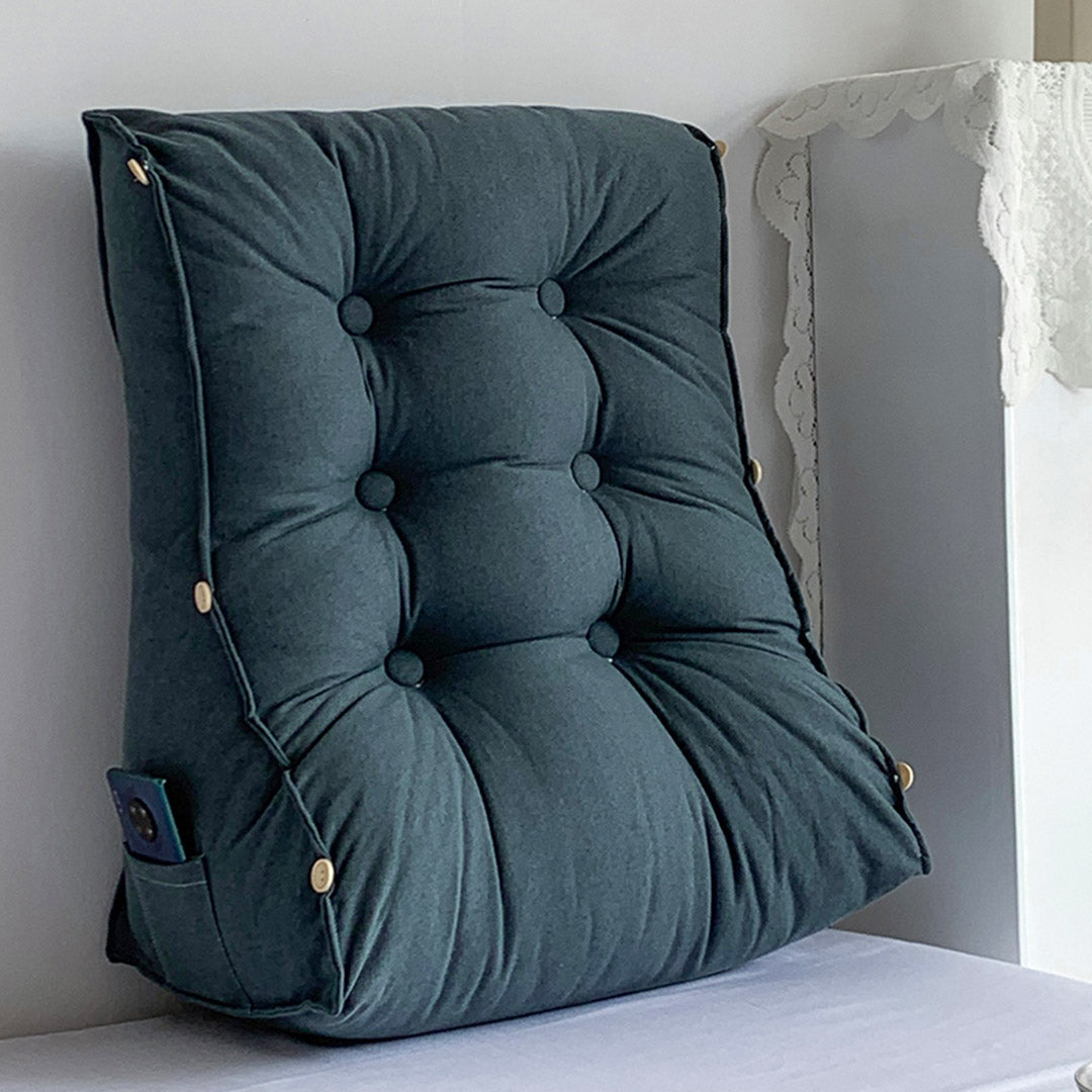 SOGA 60cm Grey Triangular Wedge Lumbar Pillow Headboard Backrest Sofa Bed Cushion Home Decor-Headboard Pillow-PEROZ Accessories