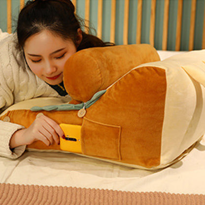 SOGA Cute Face Toast Bread Wedge Cushion Stuffed Plush Cartoon Back Support Pillow Home Decor-PEROZ Accessories