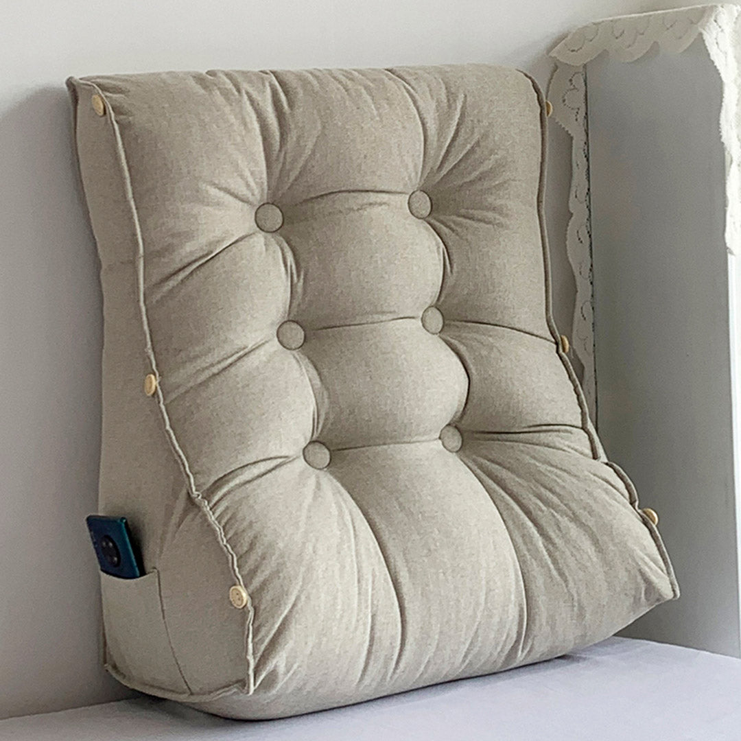SOGA 4X 45cm White Triangular Wedge Lumbar Pillow Headboard Backrest Sofa Bed Cushion Home Decor-Headboard Pillow-PEROZ Accessories