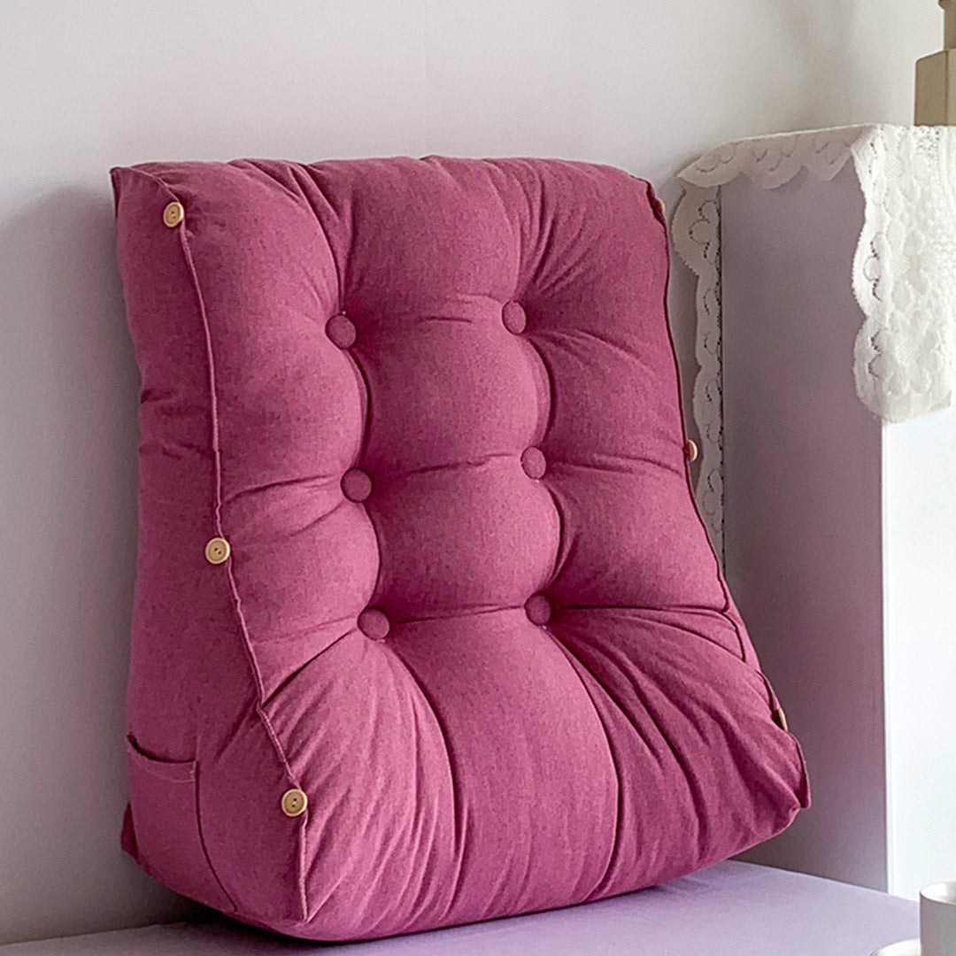 SOGA 2X 45cm Magenta Triangular Wedge Lumbar Pillow Headboard Backrest Sofa Bed Cushion Home Decor-Headboard Pillow-PEROZ Accessories