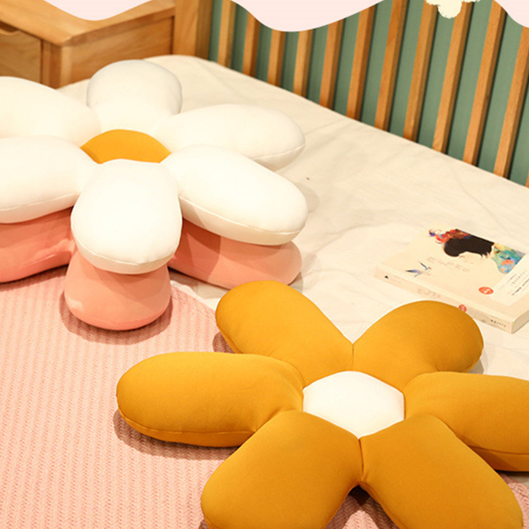 SOGA Pink Daisy Flower Shape Cushion Soft Leaning Bedside Pad Floor Plush Pillow Home Decor-Chair &amp; Sofa Cushions-PEROZ Accessories