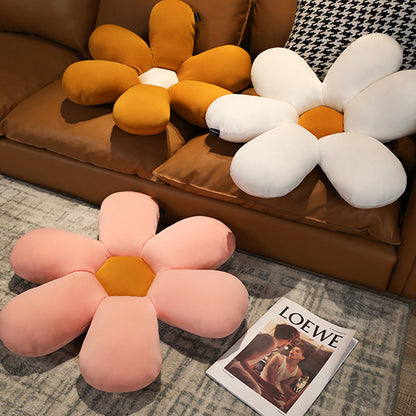 SOGA Coffee Daisy Flower Shape Cushion Soft Leaning Bedside Pad Floor Plush Pillow Home Decor-Chair &amp; Sofa Cushions-PEROZ Accessories
