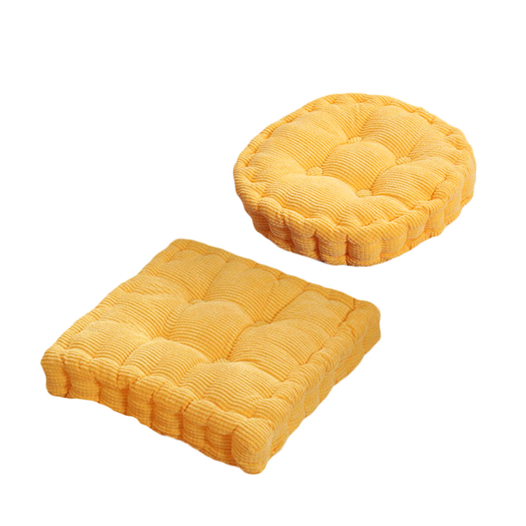 SOGA 4X Yellow Square Cushion Soft Leaning Plush Backrest Throw Seat Pillow Home Office Decor-Chair &amp; Sofa Cushions-PEROZ Accessories
