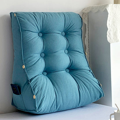 SOGA 2X 45cm Blue Triangular Wedge Lumbar Pillow Headboard Backrest Sofa Bed Cushion Home Decor-Headboard Pillow-PEROZ Accessories