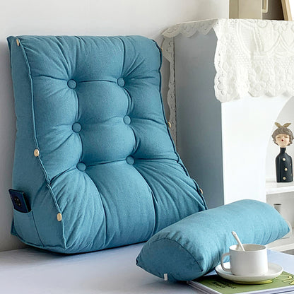 SOGA 60cm Blue Triangular Wedge Lumbar Pillow Headboard Backrest Sofa Bed Cushion Home Decor-Headboard Pillow-PEROZ Accessories