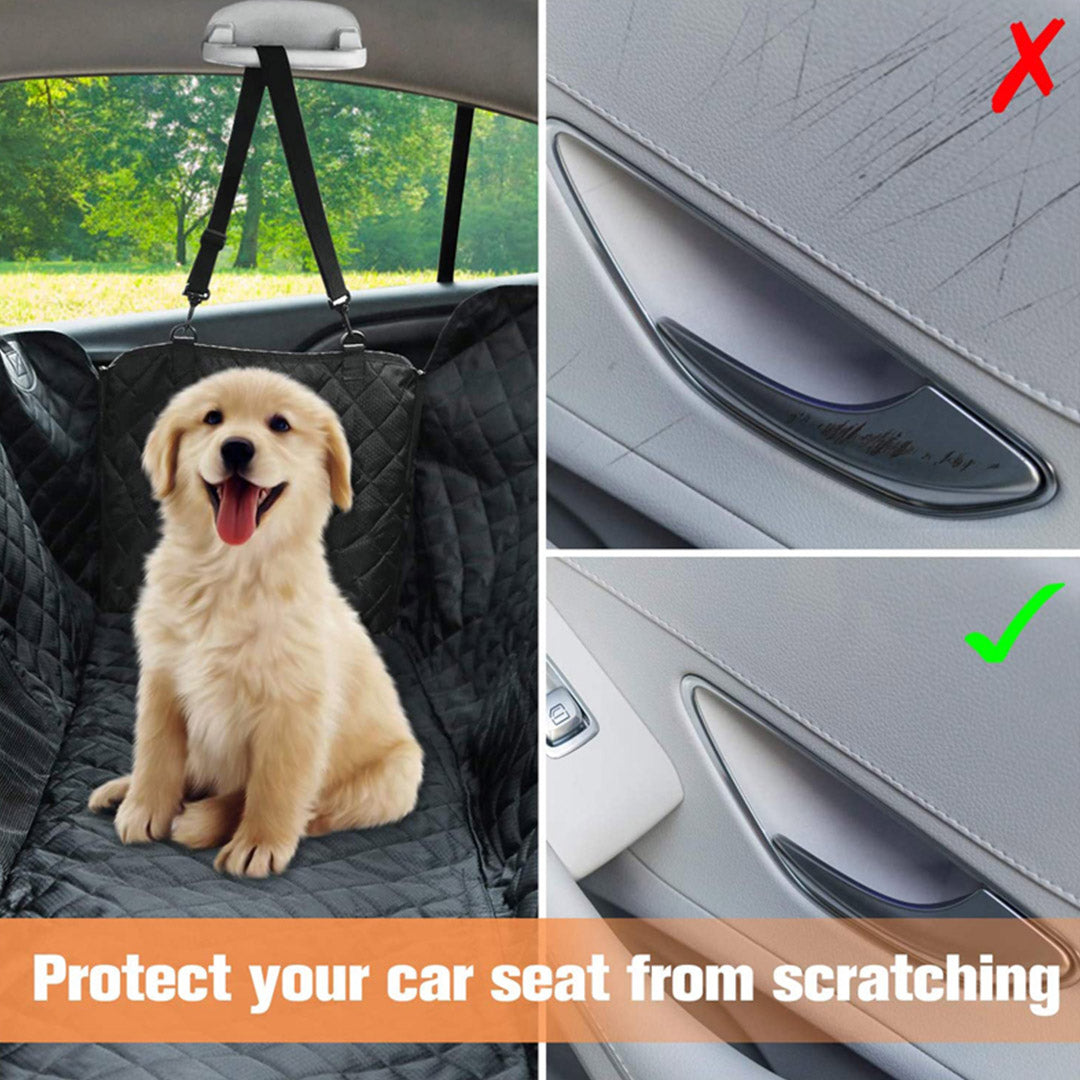 SOGA 2X 600D Oxford Cloth Waterproof Dog Car Cover Back Seat Protector Hammock Non Slip Pet Mat Black-Pet Carriers &amp; Travel Products-PEROZ Accessories