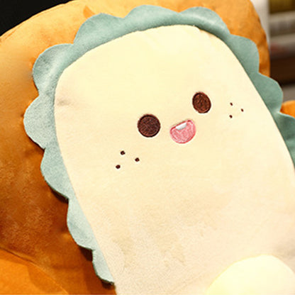 SOGA 2X 58cm Cute Face Toast Bread Cushion Stuffed Car Seat Plush Cartoon Back Support Pillow Home Decor-Chair &amp; Sofa Cushions-PEROZ Accessories