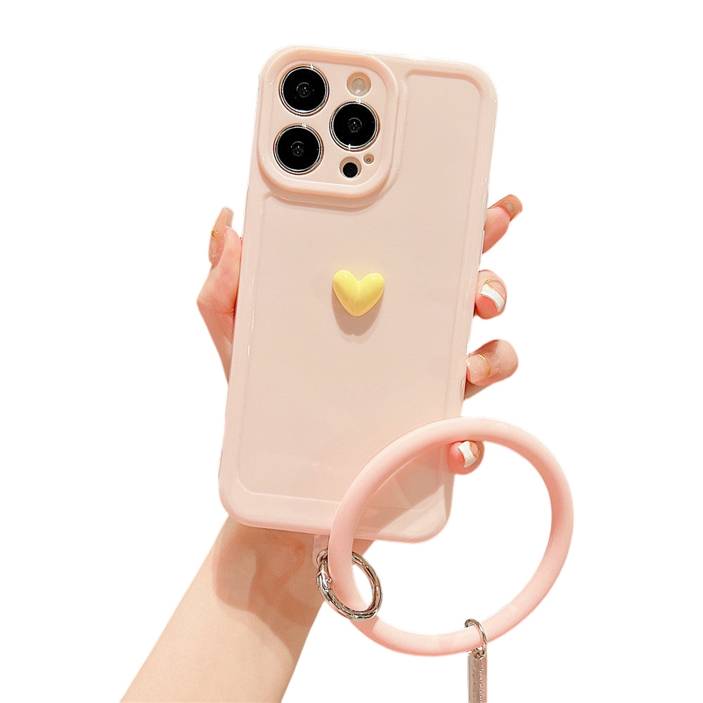 Anymob iPhone Black And Pink 3D Love Heart Bracelet Phone Case Shockproof Soft Silicone Cover-Mobile Phone Cases-PEROZ Accessories