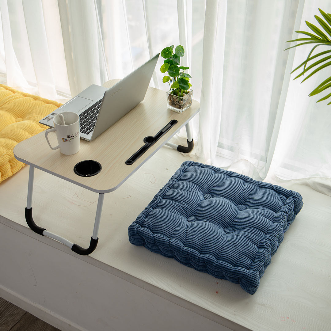 SOGA Blue Square Cushion Soft Leaning Plush Backrest Throw Seat Pillow Home Office Decor-Chair &amp; Sofa Cushions-PEROZ Accessories