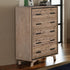 Tallboy with 5 Storage Drawers Solid Acacia Wooden Frame in Silver Brush Colour-Furniture > Living Room-PEROZ Accessories